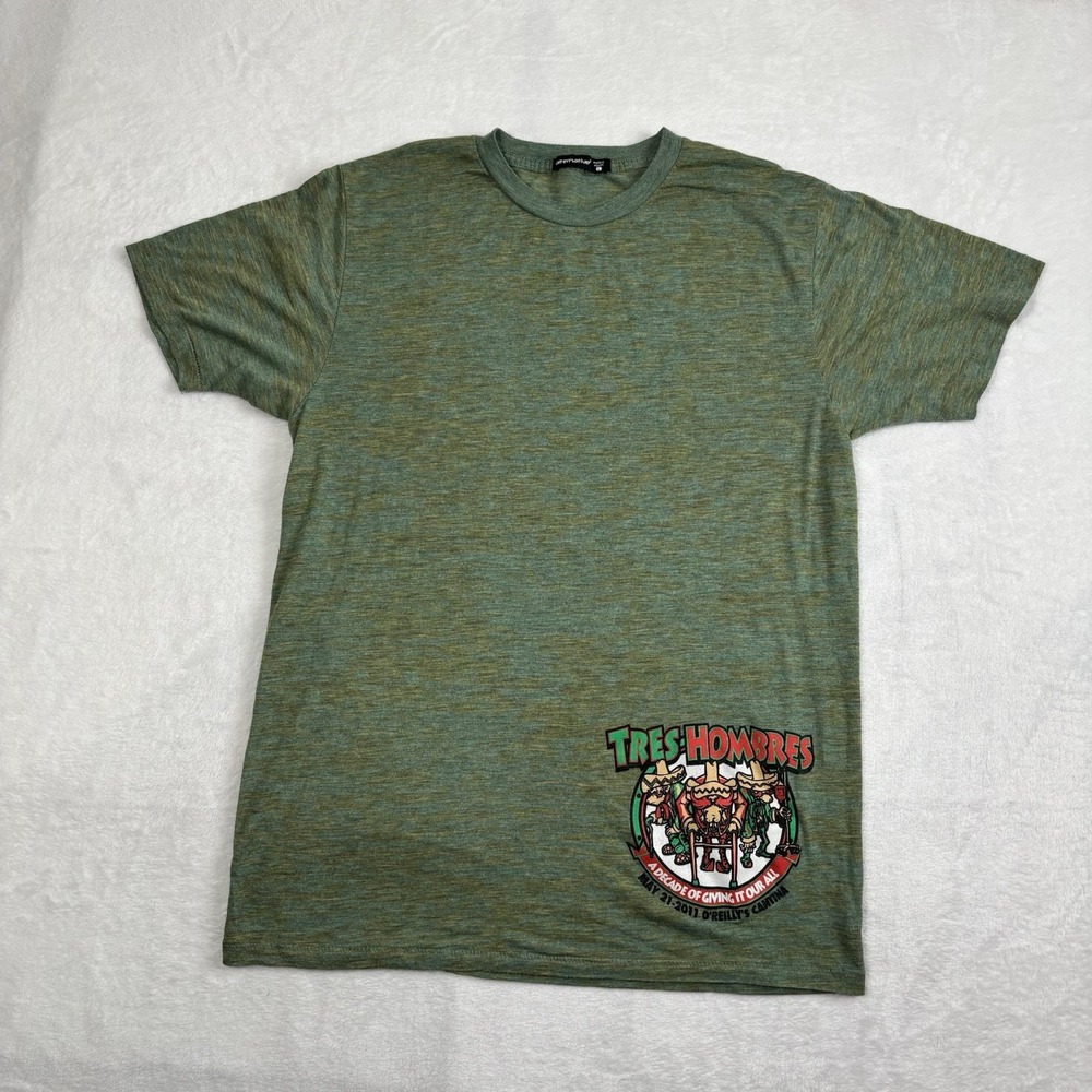 Y2K‎ Alternative Tres Hombres Green Short Sleeve Graphic Shirt Men's Large